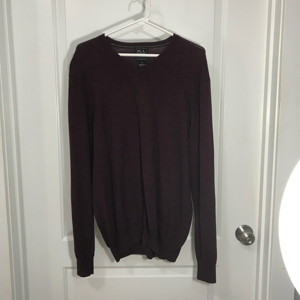 Joseph A Banks Traveler Men’s Merino Wool Long Sleeve V Neck Sweater XL